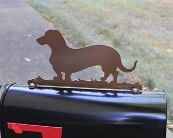 Wiener Dog Metal Mailbox Topper 7 Inches Tall - Does Not Include a Mailbox