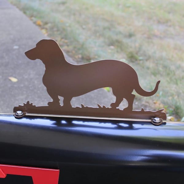 Wiener Dog Metal Mailbox Topper 7 Inches Tall - Does Not Include a Mailbox