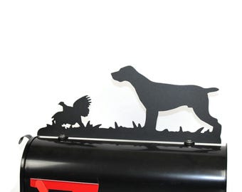 German Shorthair Pointer Mailbox Topper: Quail Hunting Dog Metal Art - Does Not Include a Mailbox