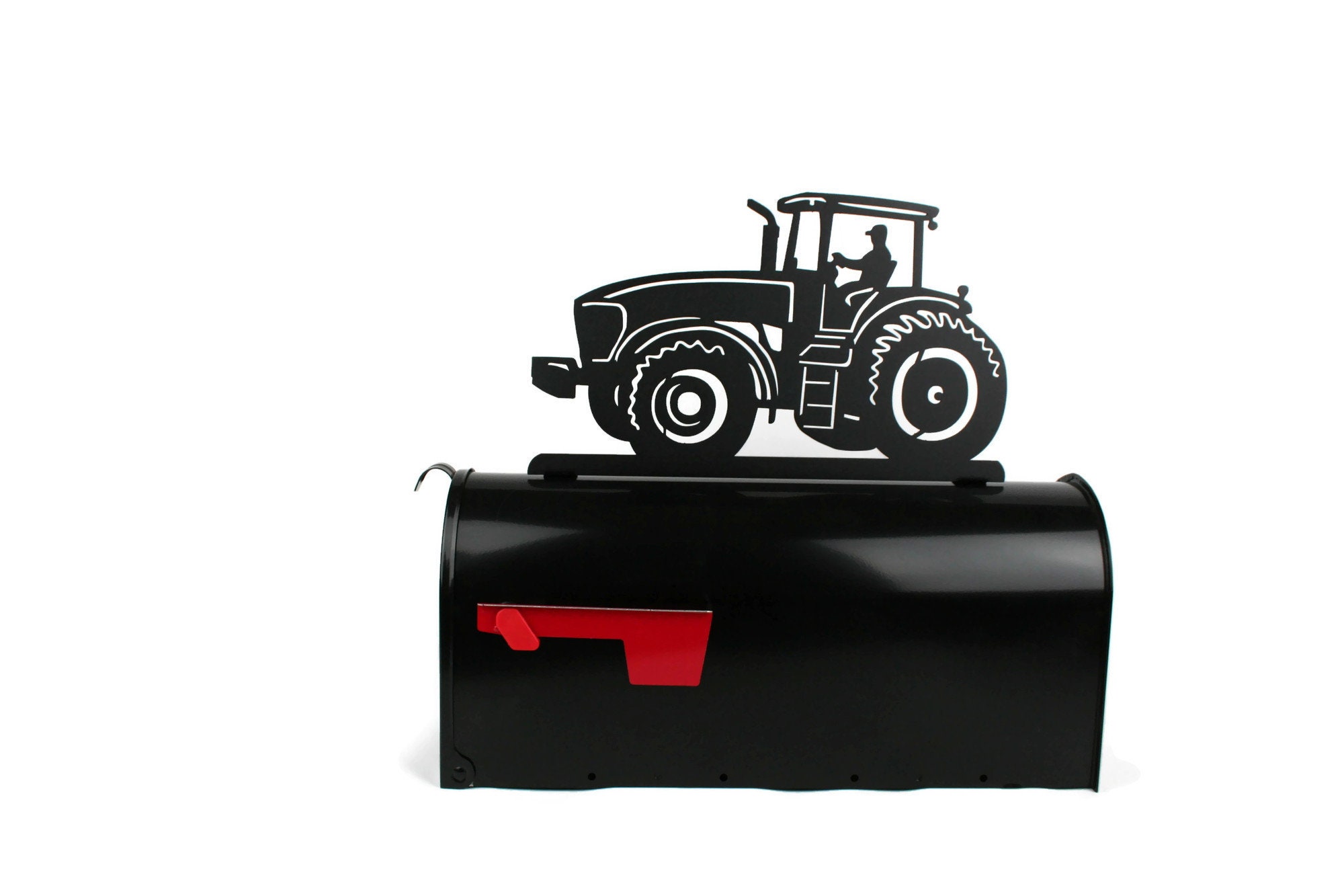 Modern Tractor Mailbox Topper, Metal Tractor Mailbox Top, Tractor with