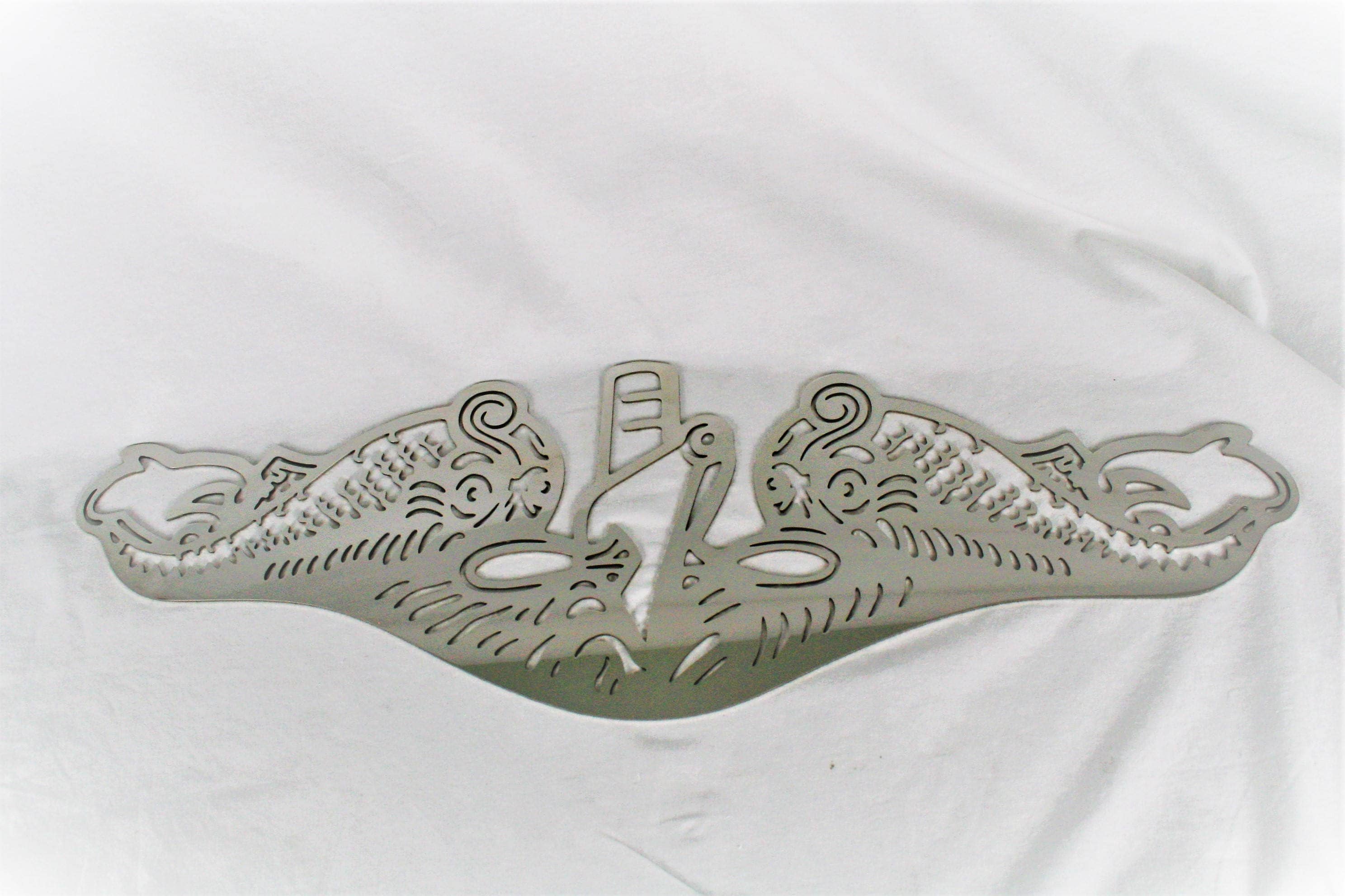 US Navy Submarine Dolphins, Silver Dolphins, Stainless Steel SS Pin