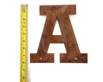 Metal Letters and Numbers Blocky Square Font 8" Tall