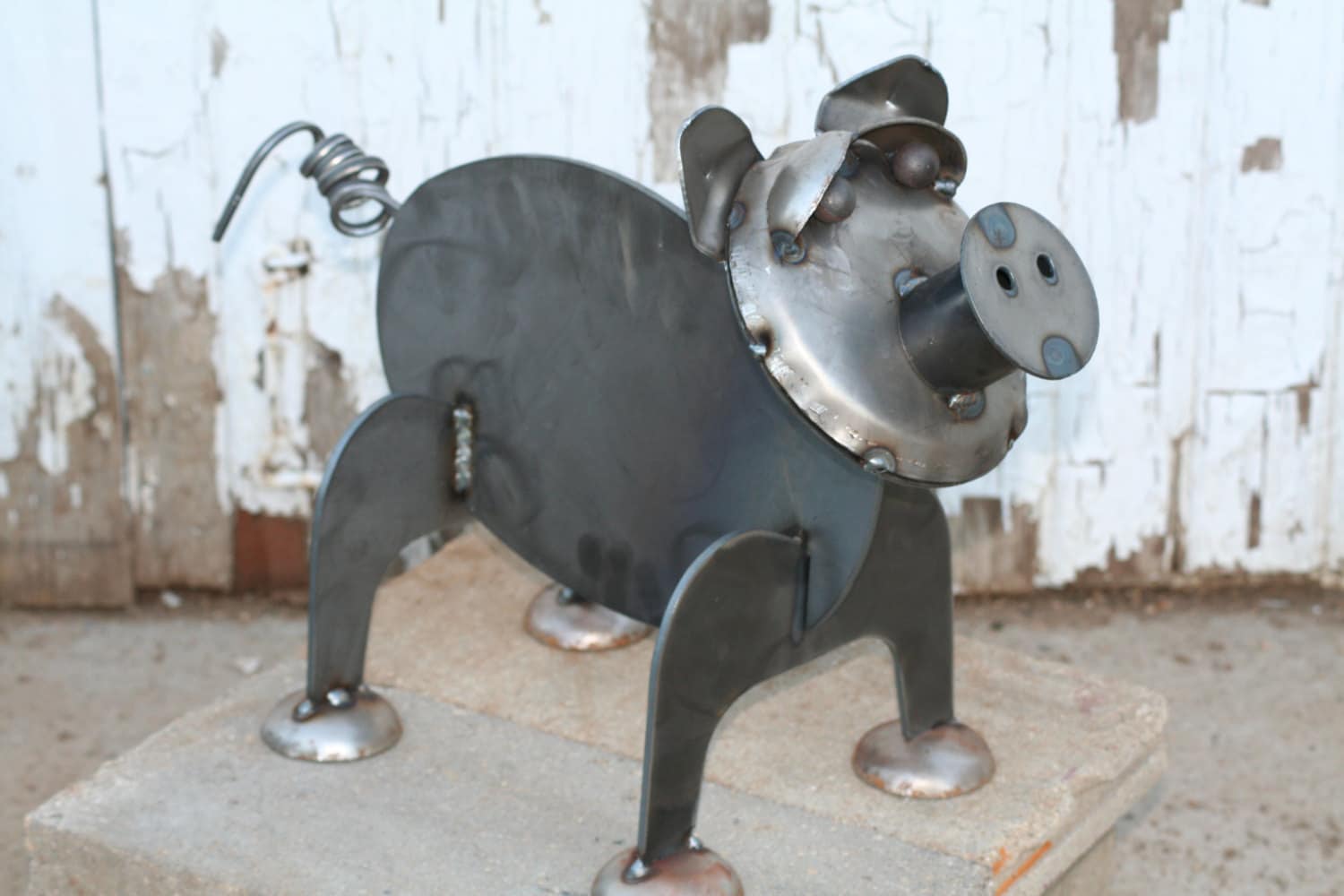 Metal Pig Statue, Pig Farmhouse Decor, Outdoor Pig Statue, When pigs