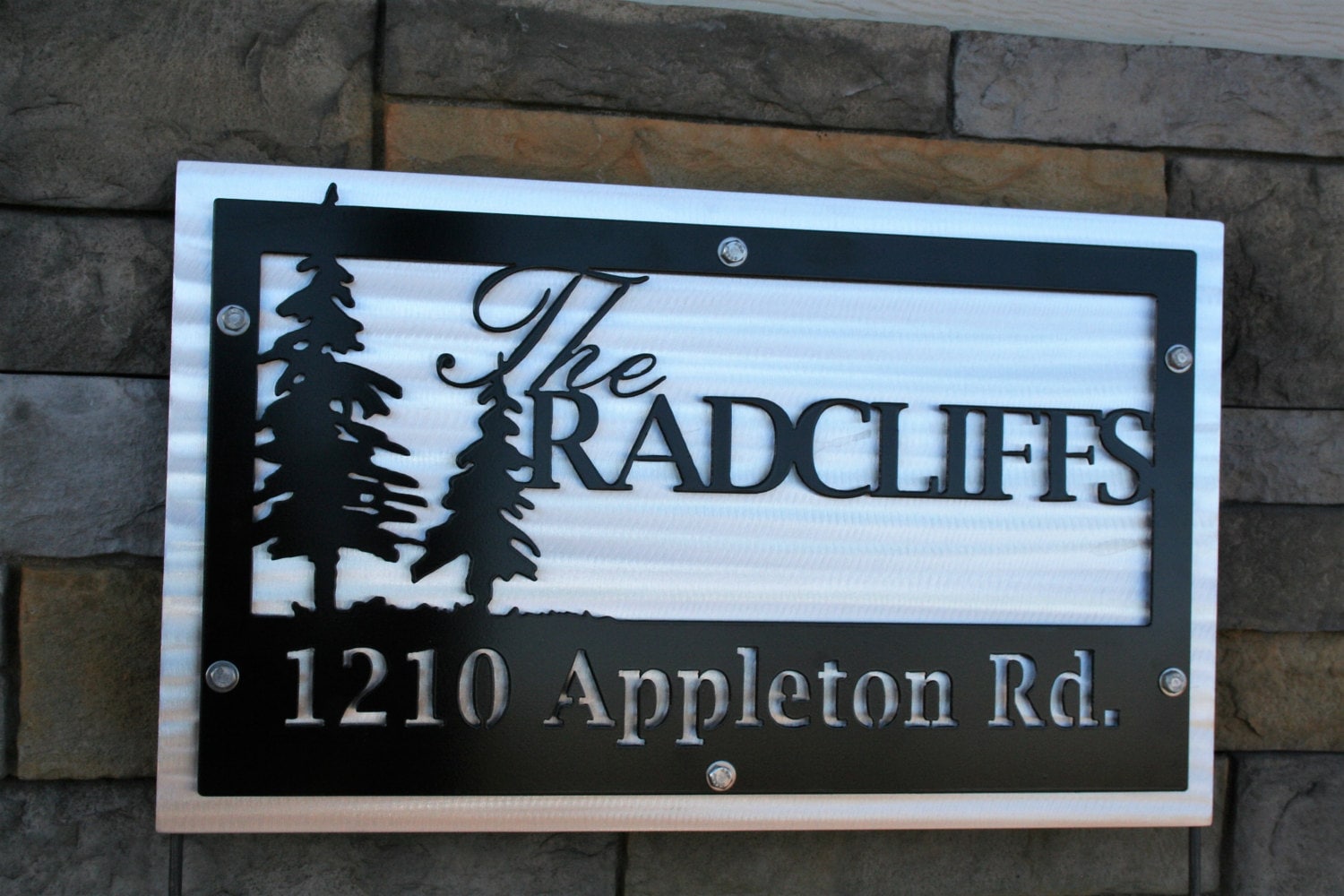 Woodland Name and Address Sign, Rustic Address Sign, Metal Address Sign