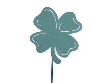 Metal Shamrock Garden Stake 21 to 28 Inches Tall