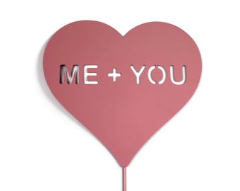 Metal Valentine Conversation Hearts Garden Stake 23 Inches Tall