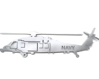 US Navy SH-60 or MH-60S Sikorsky Seahawk Helicopter Metal Wall Art 18 to 30 Inches Wide - Officially Licensed Seller