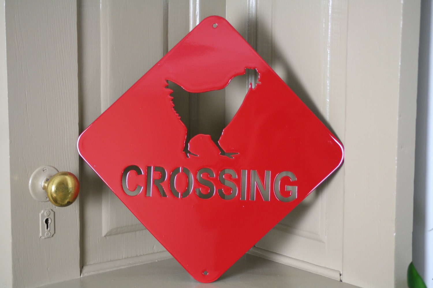 Metal Chicken Crossing Sign Chicken Coop Sign rustic