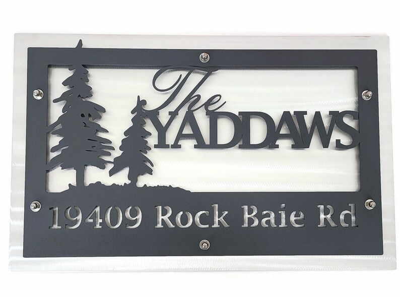 Woodland Name and Address Sign Rustic Address Sign Metal Etsy
