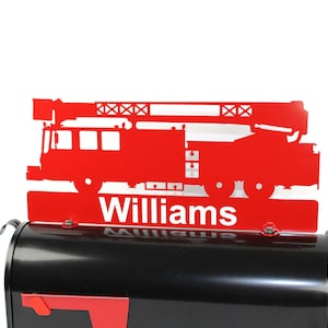 Fire Truck Engine Custom Metal Mailbox Topper 18 Inches Wide - Does Not Include a Mailbox