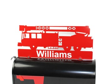 Fire Truck Engine Custom Metal Mailbox Topper 18 Inches Wide - Does Not Include a Mailbox