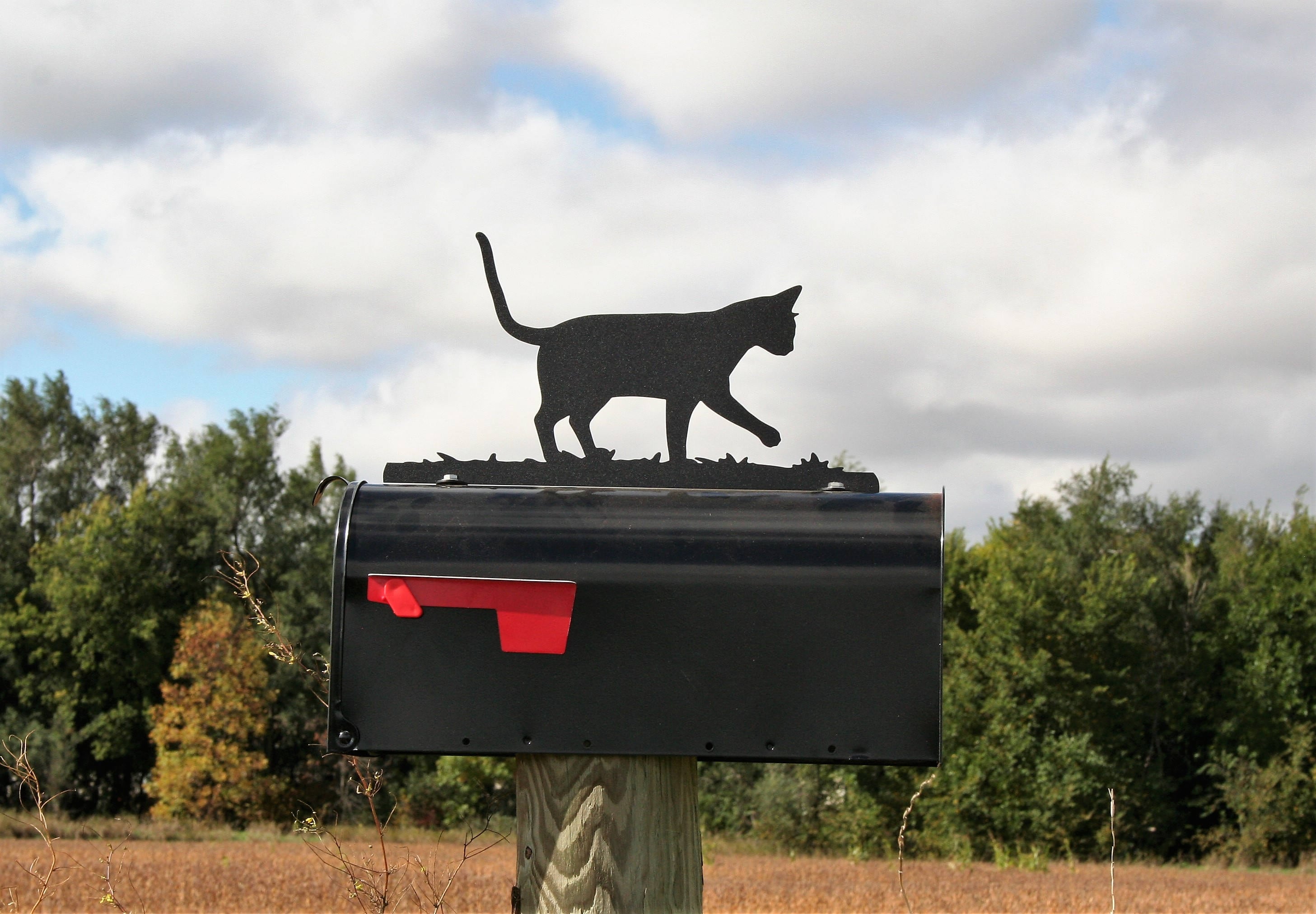 Cat Mailbox Topper, Metal Kitty Mailbox Topper, Kitten Mailbox, Cat