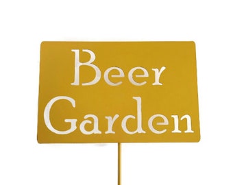 Beer Garden Metal Garden Stake 21 to 33 Inches Tall