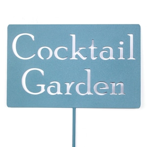 Letrero de metal para jardín con forma de estaca de Cocktail Garden de 20 a 48 pulgadas de alto