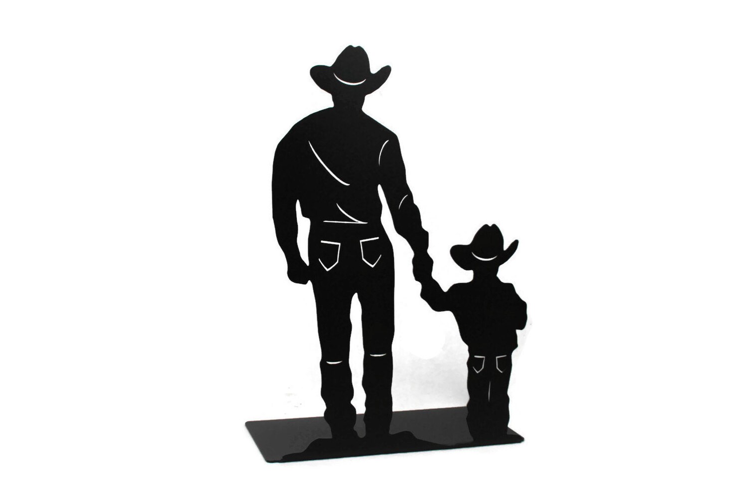 Cowboy and Son, cowboy Silhouette, free-standing metal ...
