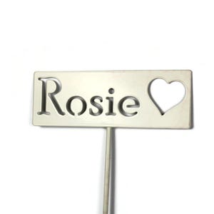 Classic Metal Garden Markers Memorial Sign with Heart 19 Inches Tall