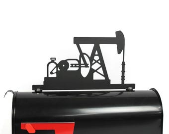 Pump Jack Nodding Donkey Metal Mailbox Topper 8 Inches Tall - Does Not Include a Mailbox