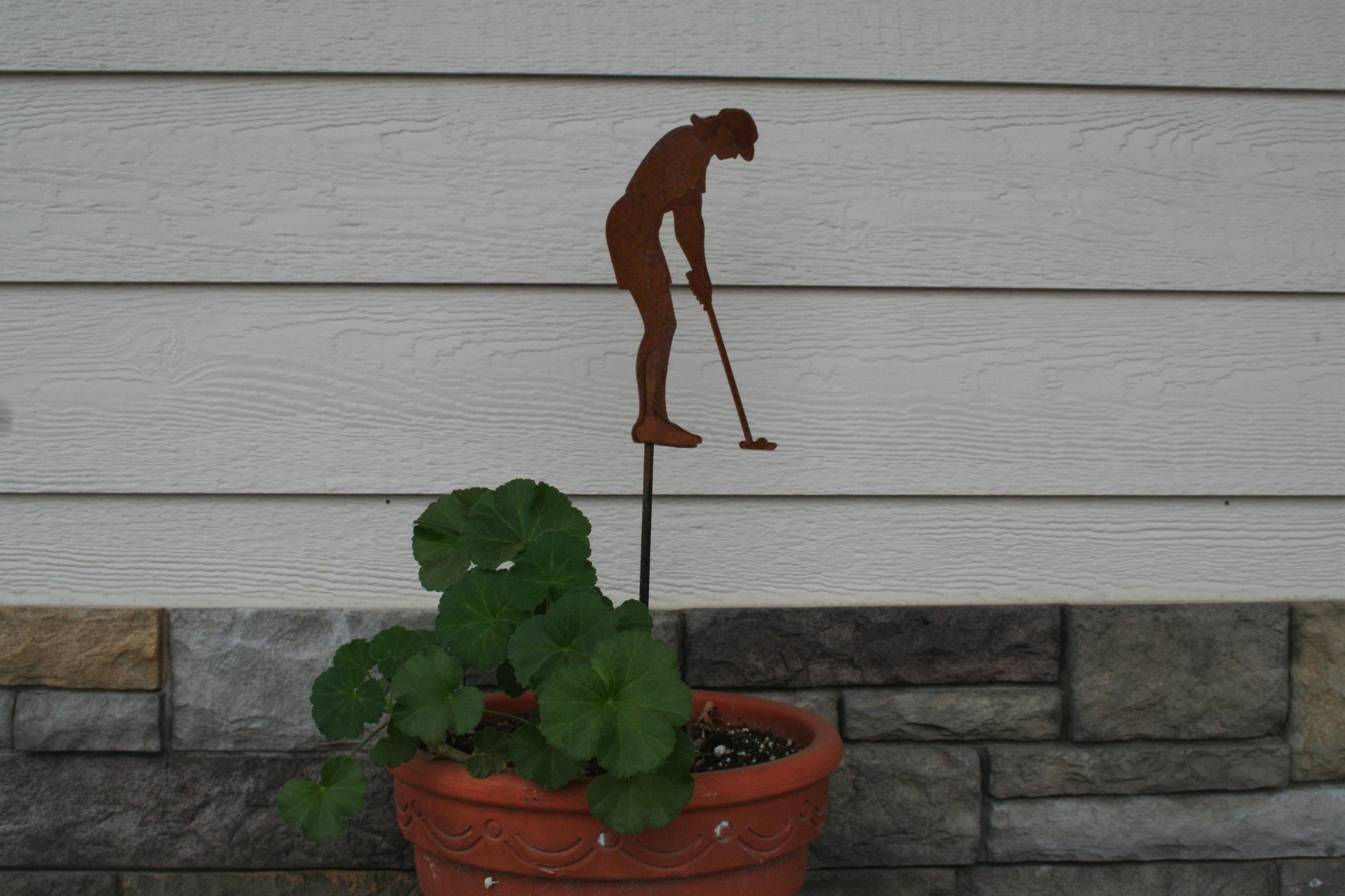 Metal Female Golfer Yard Stake, golf garden art, golf course landscape
