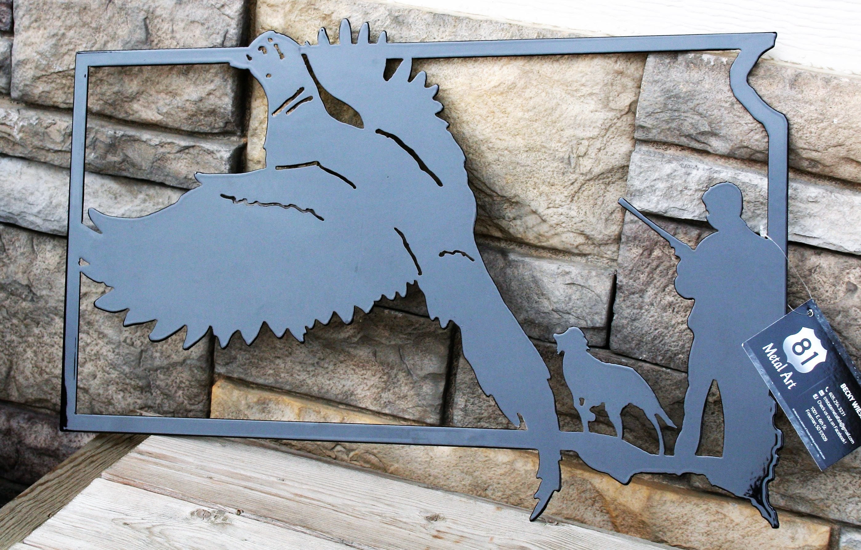 South Dakota Pheasant Hunting Metal Art South Dakota Art, hunting