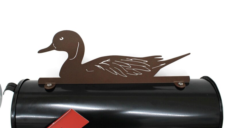 Mallard Duck Metal Mailbox Topper 5.25 Inches Tall - Does Not Include a Mailbox Matte Dark Brown