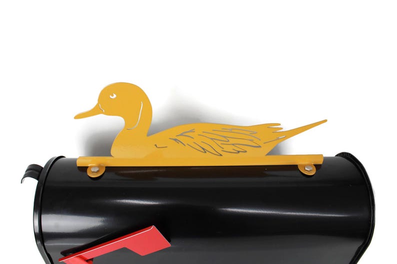 Mallard Duck Metal Mailbox Topper 5.25 Inches Tall - Does Not Include a Mailbox Dark Yellow