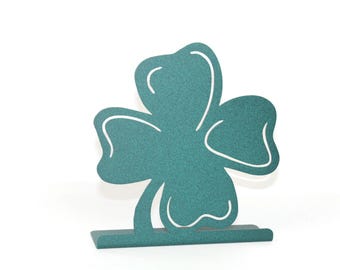 Metal Shamrock Stand Magnet Board Photo Holder 6.25 Inches Tall