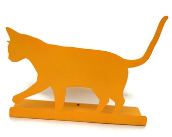 Kitty Cat Free Standing Metal Tabletop Decoration 11 Inches Wide