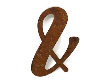 and & symbol ampersand Metal Script Word Sign 6x4.5 Inches