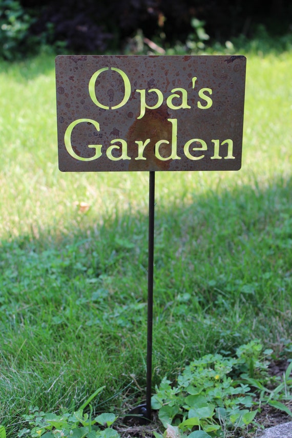 Opa's Garden Metal Garden Stake Marker 20 to 48 Inches Tall