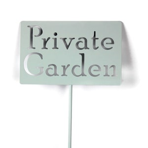 Panneau marqueur de jardin en métal, texte personnalisé de 21 à 33 pouces de haut Mint White