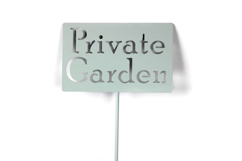 Metal Garden Marker Stake Sign Custom Text 21 to 33 Inches Tall Mint White