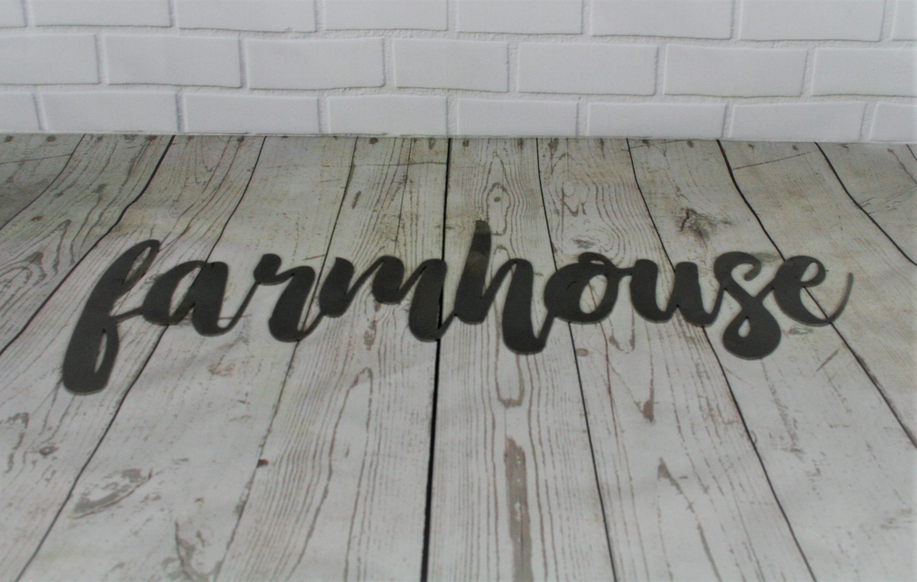 farmhouse script, farmhouse metal sign, metal word art, steel word art, steel script cursive