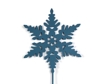 Metal Snowflake Garden Stake 21 to 28 Inches Tall