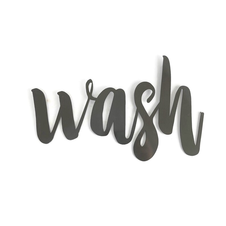 Wash Metal Script Word Sign 9.25 to 15 Inches Wide - Etsy