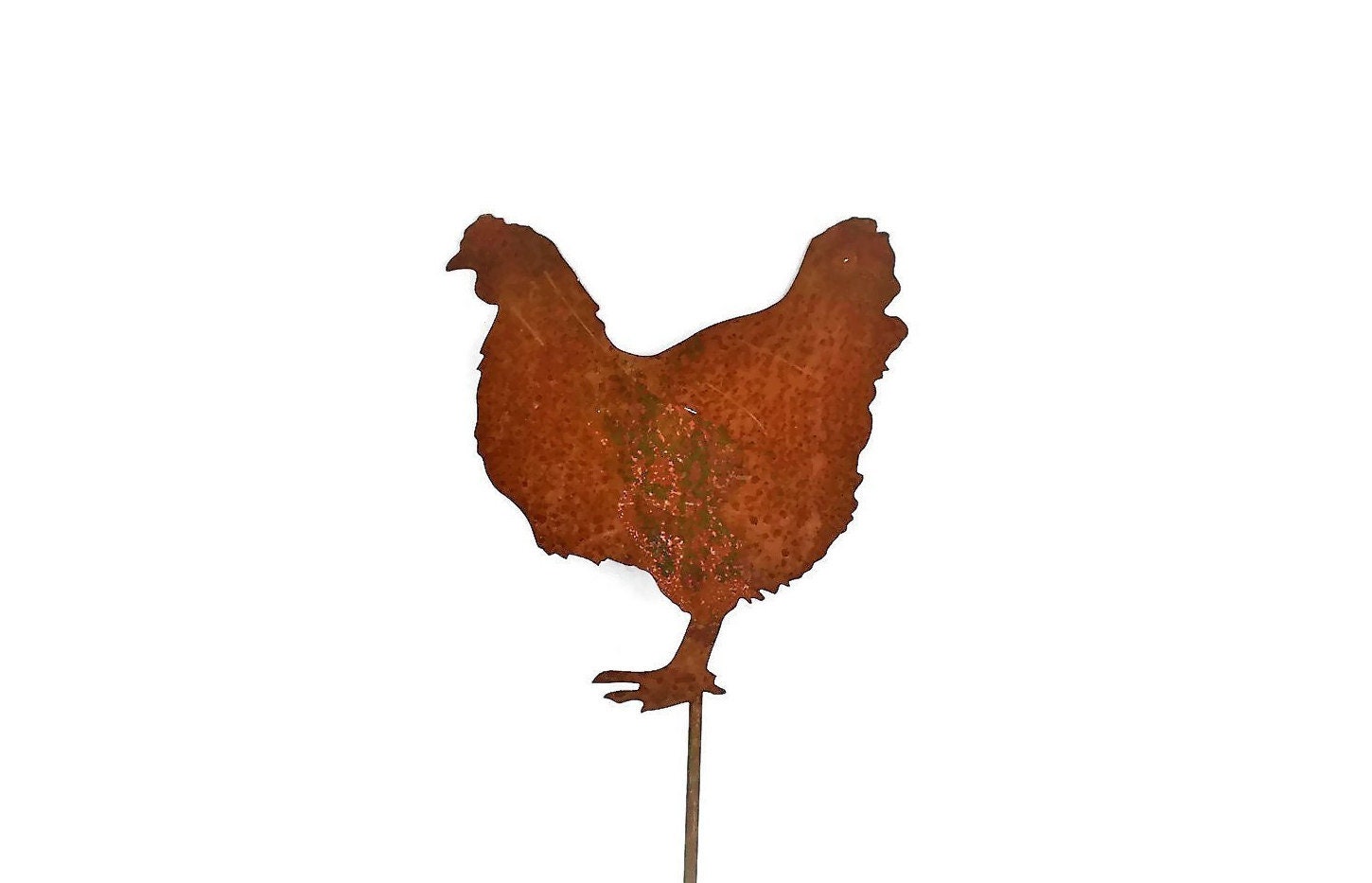 Rusty Chicken Garden Stake, Metal Chicken Sign, farmhouse chicken decor