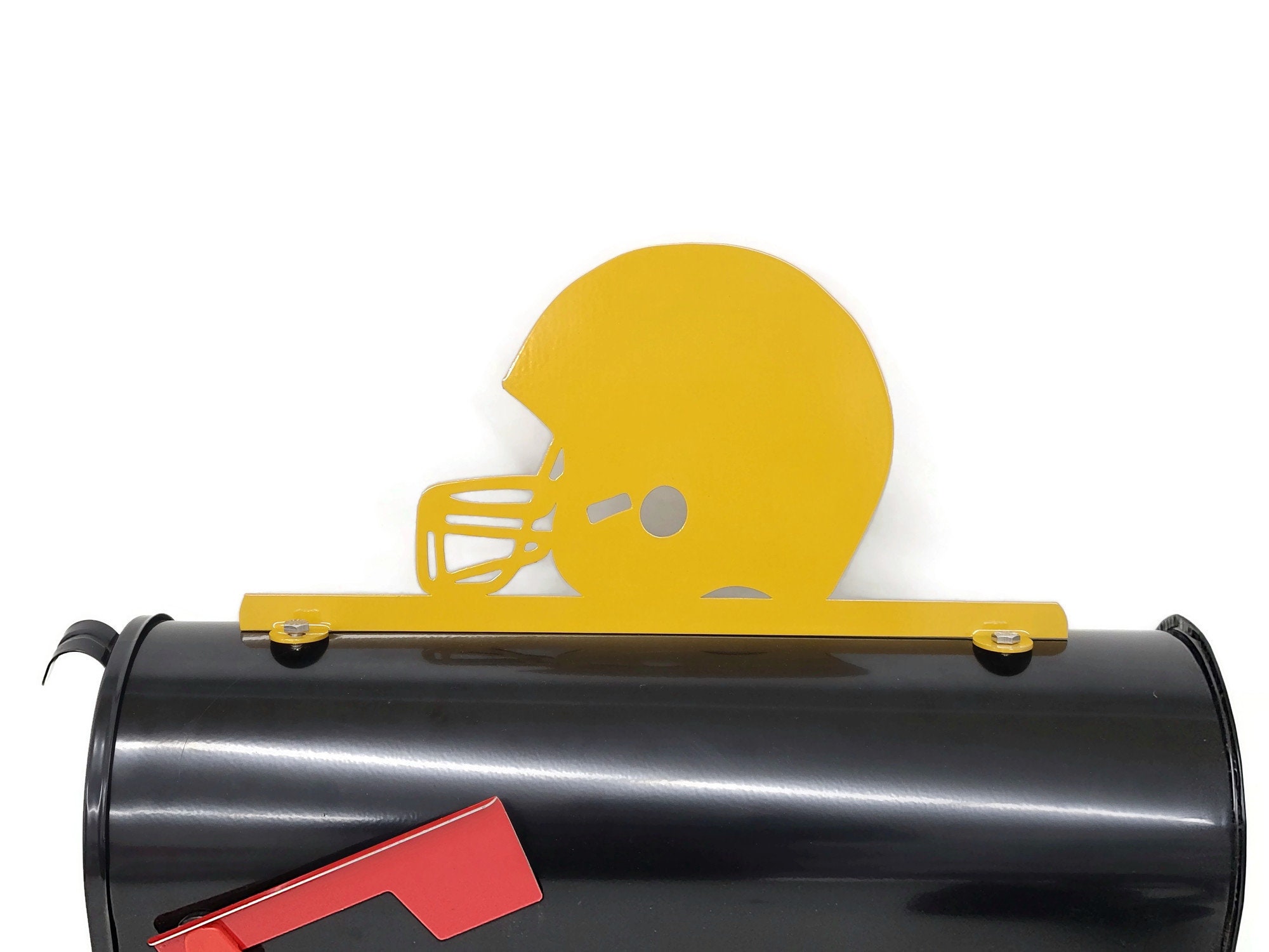 Football Helmet Metal Mailbox Topper 6.75 Inches Tall Does Not Include a Mailbox