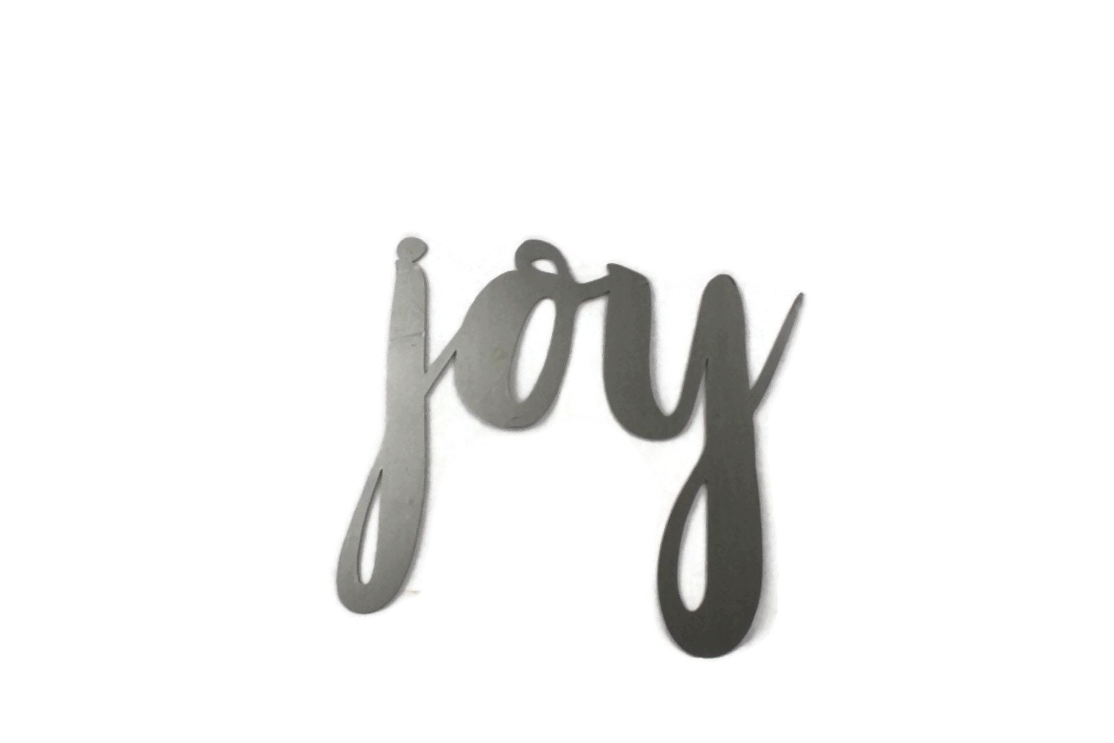 Joy Script Joy Metal Sign Religious Wall Decor Metal Word Art Steel Script Cursive Font Diy Joyful Sign Joy Love Peace Inspirational