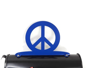 Peace Symbol Sign Metal Mailbox Topper 9 Inches Tall - Does Not Include a Mailbox