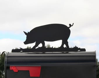 Pig or Hog Metal Mailbox Topper 6.5 Inches Tall - Does Not Include a Mailbox