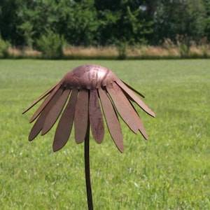 Metal Coneflower Stake 30 Inches Tall Rustic Rudbeckia image 8