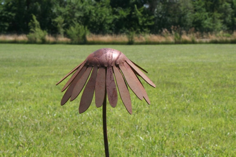 Metal Coneflower Stake 30 Inches Tall Rustic Rudbeckia image 8