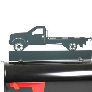 Flatbed Truck Personalized Metal Mailbox Topper 17 Inches Wide - Does Not Include a Mailbox Dark Gray