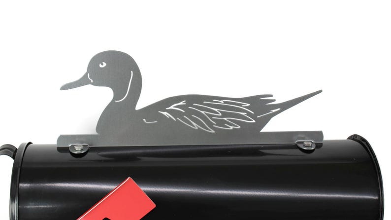 Mallard Duck Metal Mailbox Topper 5.25 Inches Tall - Does Not Include a Mailbox Hammered Dark Gray