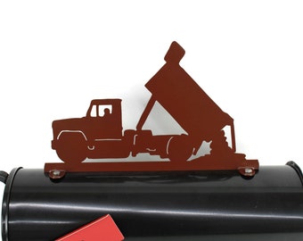 Dump Truck Dirt Sand Gravel Grain Silage Hauler Metal Powder Coated Mailbox Topper 8.3 Inches Tall - Does Not Include a Mailbox