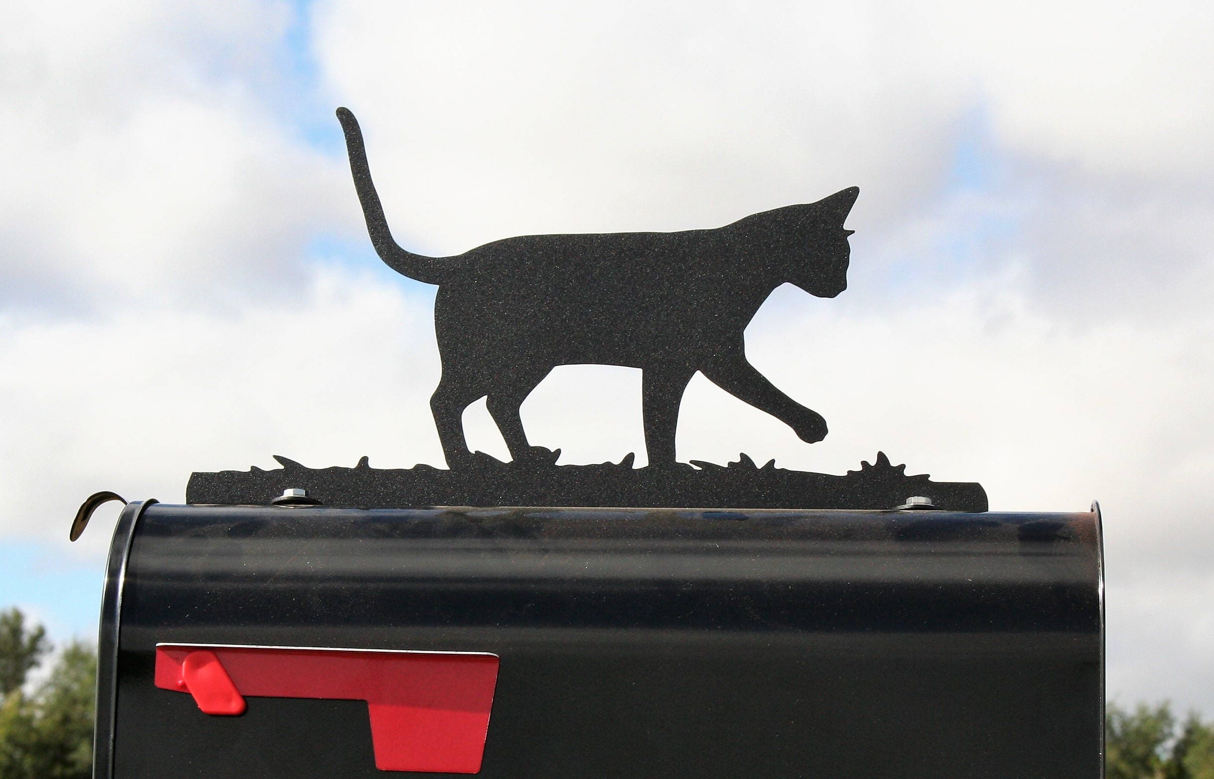 Cat Mailbox Topper, Metal Kitty Mailbox Topper, Kitten Mailbox, Cat