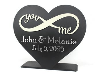 Infinity Heart Stake Layered Metal Sign 16 to 22 Inches Wide