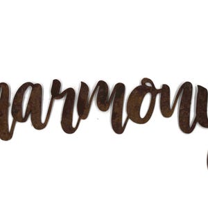 Custom Metal Script Word Art Sign up to 21 Inches Wide Naturally Rusted
