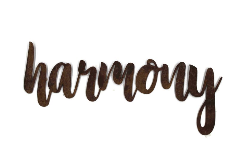 Custom Metal Script Word Art Sign up to 21 Inches Wide Naturally Rusted