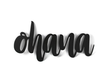 ohana Metal Script Word Sign 13.8 to 17.75 Inches Wide