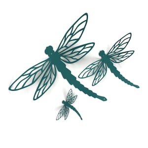 Dragonfly Metal Wall Art - 5.75 to 23.5 Inches Tall Copper Patina Green